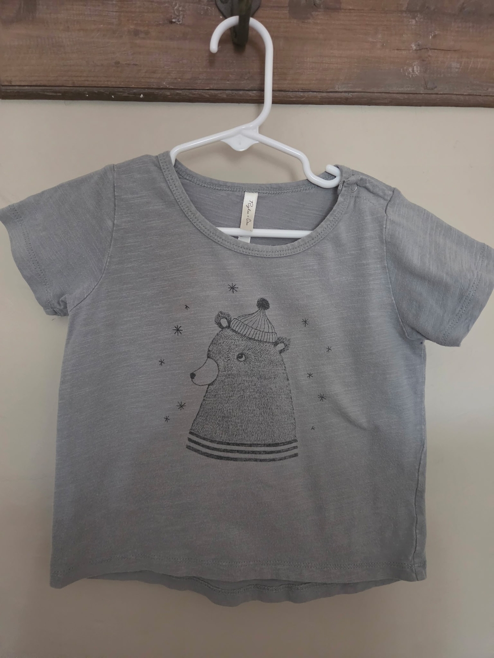Gray Bear Graphic Short-Sleeve Tee for Kids